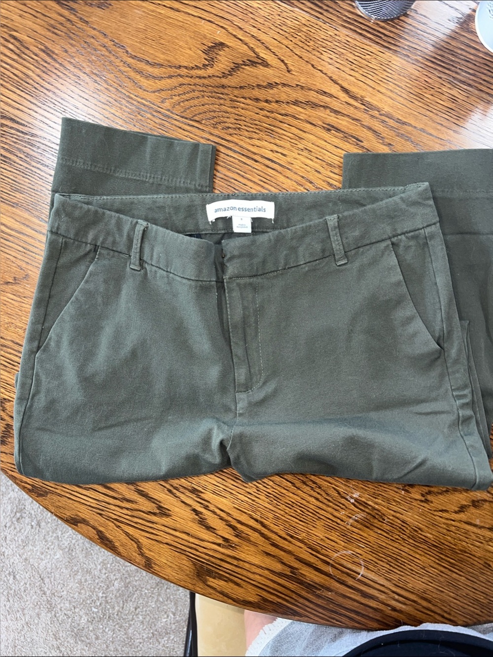 Amazon Essentials Dark Olive Green Chino Pants